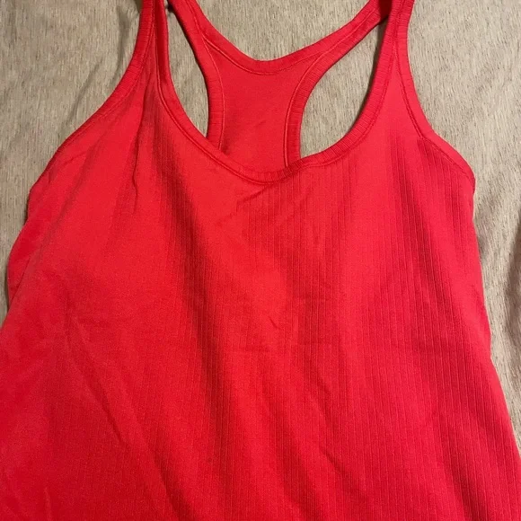 DSG Red Ribbed Racerback Tank Top - Picture 2 of 6